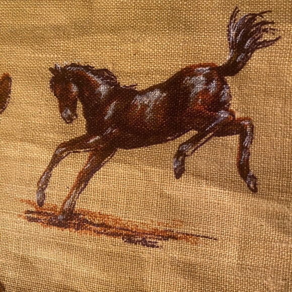 Vintage horse print kitchen cloth. 100% linen. - Picture 8 of 14